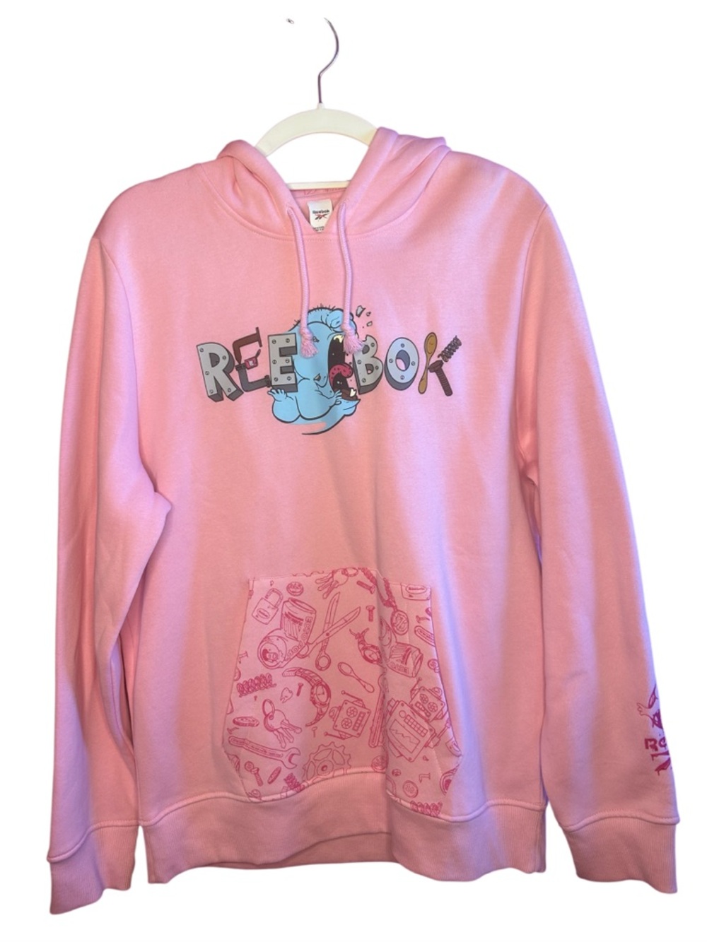 RARE Reebok X Ghostbusters Charming Pink Graphic Hoodie NWT Medium